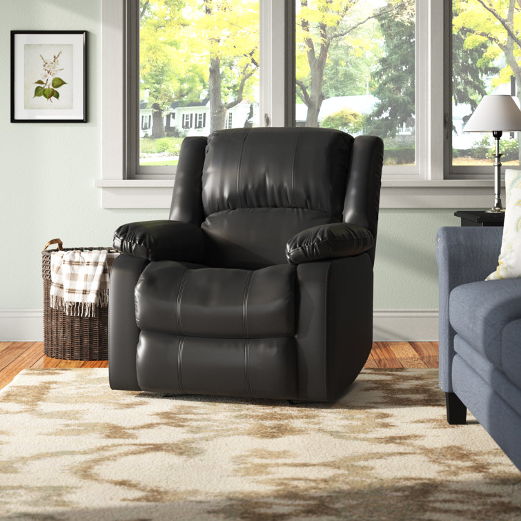Ebern Designs Sanie 37.8" Faux Leather Manual Recliner & Reviews Wayfair